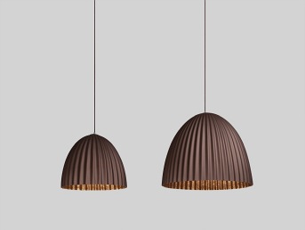 Lampa Wisząca Plissart M 50x41x116 Brązowy/Miedziany