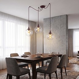 Lampa Wisząca GIGI 3 Burgundowy/Transparentny