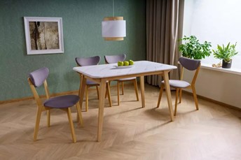 Stół MARCUS 75x120 Biały Marmur/Dąb