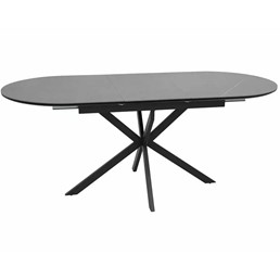 Stół Rozkładany GASTON Ceramic 140 (140-180)x75 Szary/Czarny Mat