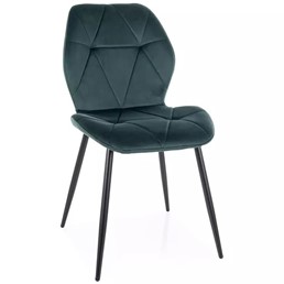 Krzesło RICK Velvet Zielony/Czarny Mat
