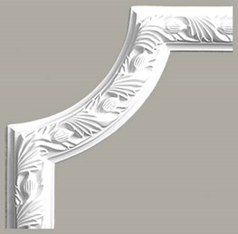 Narożnik Naścienny Zdobiony LNZ-05-1 25,5 cm Biały