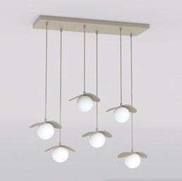Lampa Wisząca FLORA 6 Beżowy/Opal