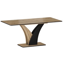 Stół VENTO (120-160)x68 Czarny/Dąb Artisan