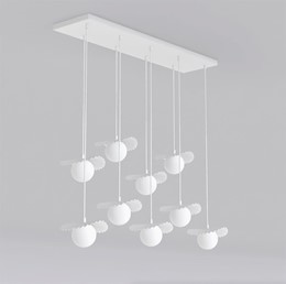 Lampa Wisząca FLORA 9 Biały/Opal