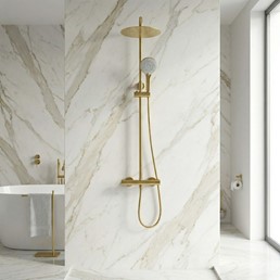 Zestaw Natryskowy z Termostatem LUNGO Złoty