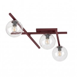 Lampa Sufitowa SMART 3 Burgundowy/Transparentny