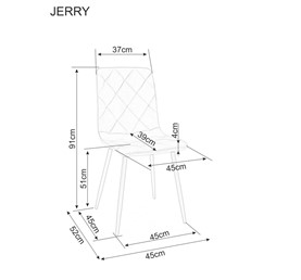 Krzesło JERRY Velvet Czarny/Szary Bluvel 14