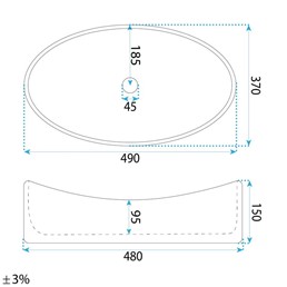 Umywalka Nablatowa DREAM Beżowy
