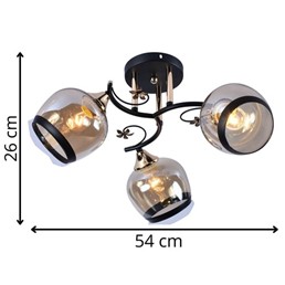Żyrandol ORANO 3 Czarny/Złoty