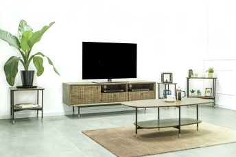 Komoda RTV MAZE L01-160 45x160x55 Czarny/Brązowy