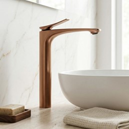 Bateria Umywalkowa Wysoka VISION Miedź Szczotkowany