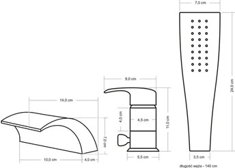 Bateria Wannowa RIVEN Złoty Szczotkowany