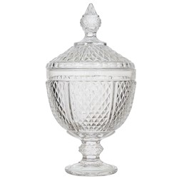 Szklana Bomboniera DIAMOND 31cm Transparentny