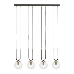 Lampa Wisząca GLAM 4 Czarny/Transparentny