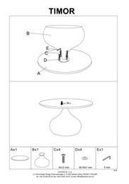 Ława TIMOR fi70 Orzechowy/Czarny