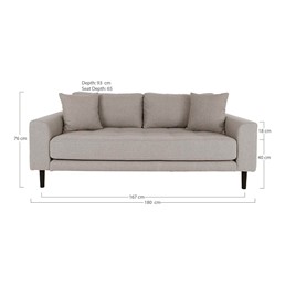 Sofa Trzyosobowa LIDO Beżowy/Czarny