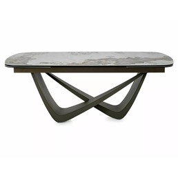 Stół Rozkładany MARANELLO Ceramic (290-200)x98cm Biały/Miedziany