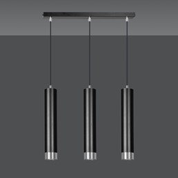 Lampa Wisząca KIBO 3 Czarny/Chrom