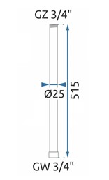 Przedłużka Do Zestawu Wannowo-Prysznicowego 50cm Czarny