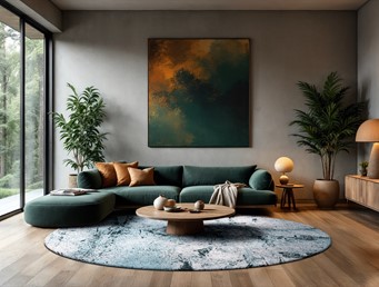 Dywan SOL Dragonfly Round 9773 240x240 cm Niebieski