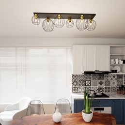 Lampa Sufitowa NEST 6 Czarny/Złoty