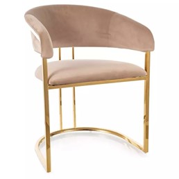 Krzesło TULIPE Velvet Beżowy/Złoty