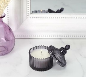 Świeca ze Szkła Bohemskiego Szary