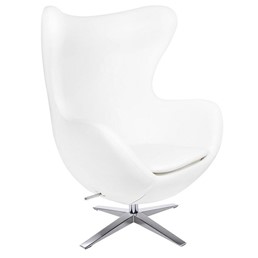 Fotel EGG Szeroki PU Biały