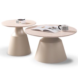 Zestaw Ław ZURICH fi70/50 Trawertyn/Kaszmir