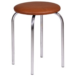 Taboret CHICO 2 Eco Jasny Brąz/Chrom