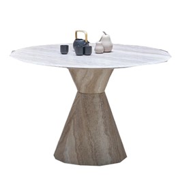 Stół Okrągły ABBOT fi120 Jasny Trawertyn