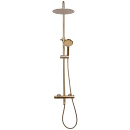 Zestaw Natryskowo-Wannowy LUNGO z Termostatem Złoty Szczotkowany