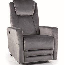 Fotel Rozkładany ADONIS Velvet (Funkcja Pionizacji) Szary Bluvel 14