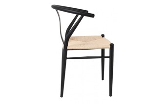 Krzesło WISHBONE METAL Czarny/Naturalny