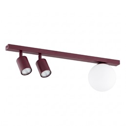 Lampa Sufitowa BASTER 3 Burgundowy/Opal