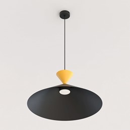 Lampa Wisząca RALF 1L Czarny/Pomarańczowy