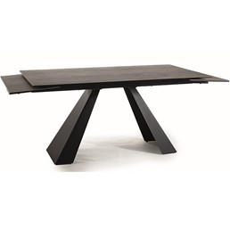 Stół Rozkładany SALVADORE Ceramic (180-260)x90 Efekt Drewna/Czarny