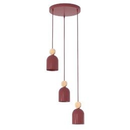 Lampa Wisząca MESI 3 PREM Burgundowy