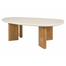 Ława ALPEN 130x80cm Ecru/Dąb