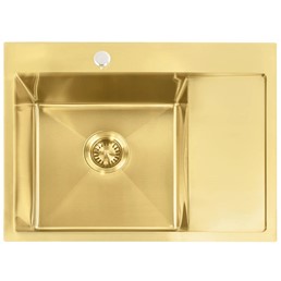 Zlewozmywak Stalowy Fin Złoty Szczotkowany