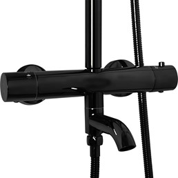 Zestaw Natryskowo-Wannowy LUNGO z Termostatem Czarny Metaliczny