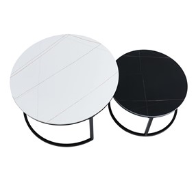 Ława L10-FX (B) 80/60 cm Biały/Czarny