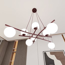 Lampa Wisząca ESSA 8 Burgundowy/Opal
