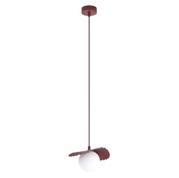 Lampa Wisząca FLORA 1 Burgundowy/Opal