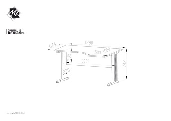 Biurko OPTIMAL 13 Sonoma