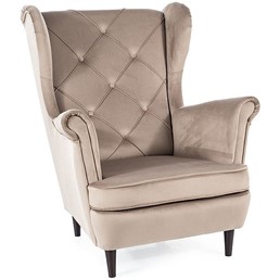 Fotel LADY Velvet Ciemny Beż Bluvel 40