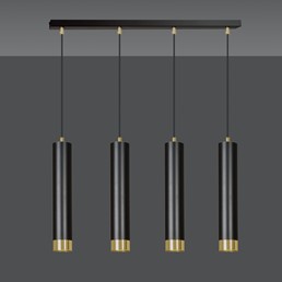 Lampa Wisząca KIBO 4 Czarny/Złoty