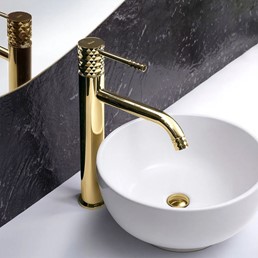 Bateria Umywalkowa Wysoka LUNGO DIAMOND Złoty