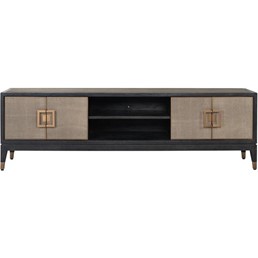 Szafka RTV BLOOMINGVILLE  Szary/Czarny/Złoty